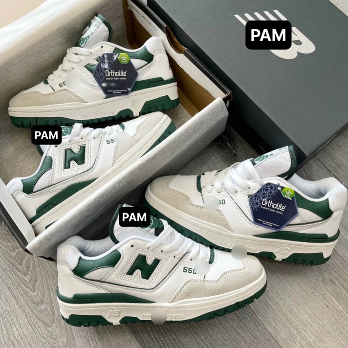 GIÀY THỂ THAO ĐẾ CAO NB BẢN 550 XANH TRẮNG