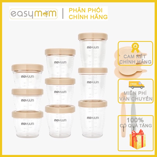Set 3 hộp trữ thức ăn cho bé Moyuum