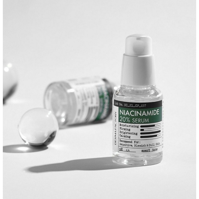 Tinh chất dưỡng trắng giảm dầu DERMA FACTORY NIACINAMIDE 20% SERUM 30ml