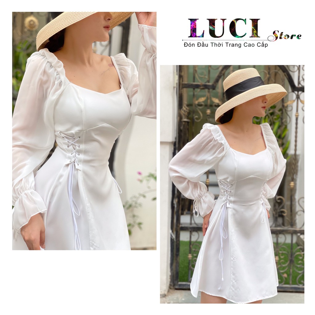 Đầm Xoè dự tiệc - even 3 màu mặc được nhiều kiểu eo đan dây xinh xắn  - LUCI Store - Đ300 | BigBuy360 - bigbuy360.vn