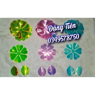 Hoa, lá kim tiền dạ quang nhiều màu (decal trong suốt)