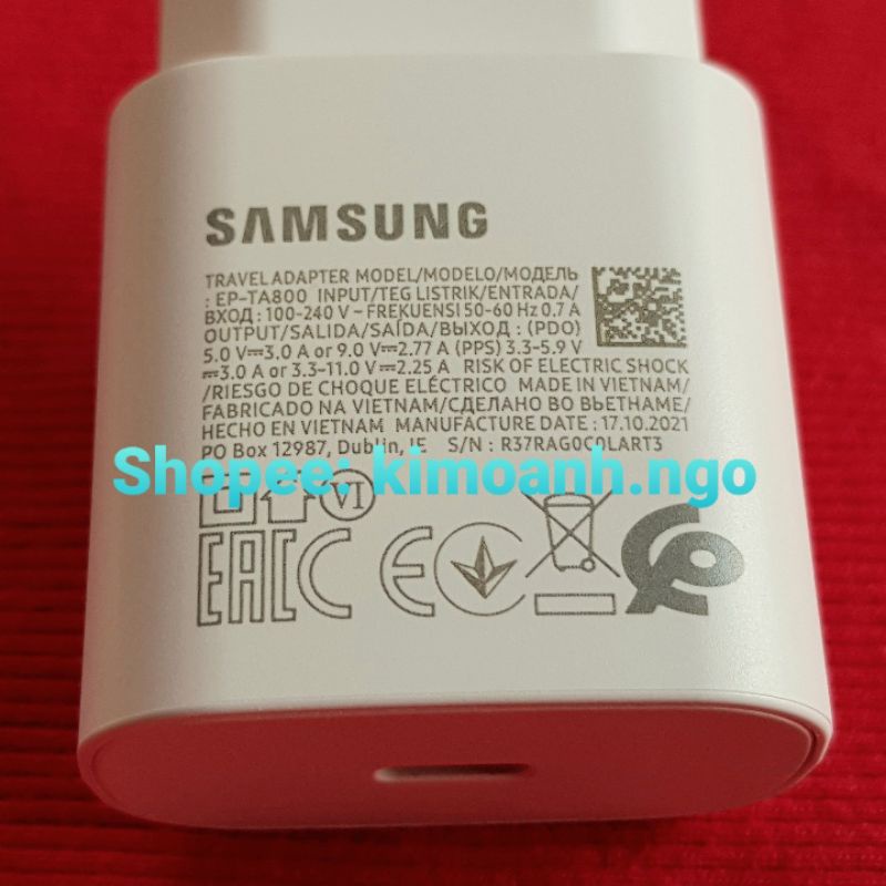 Sạc Nhanh 25W Samsung M23 M33 M53, A23 A24 A33 A34 A53 A54 A73... New Seal.