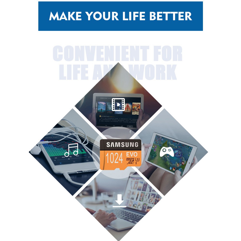 Thẻ Nhớ Micro Sd Kỹ Thuật Số Hel + Sam Sung 512gb / 1tb Evo U3 Tf Cho Điện Thoại / Máy Ảnh | BigBuy360 - bigbuy360.vn