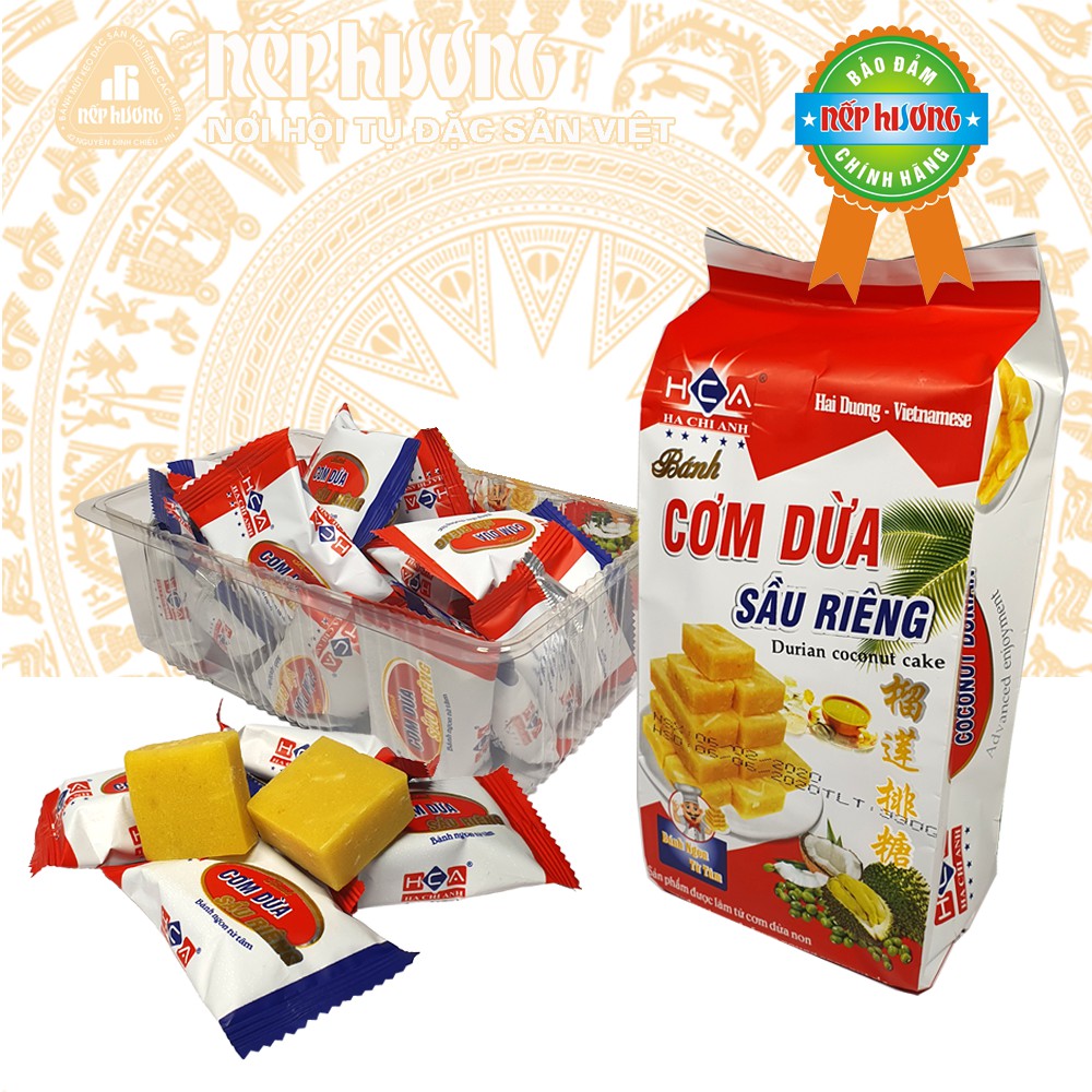 Cơm dừa sầu riêng - Hà Chi Anh - Gói 330g - Đặc sản Hải Dương