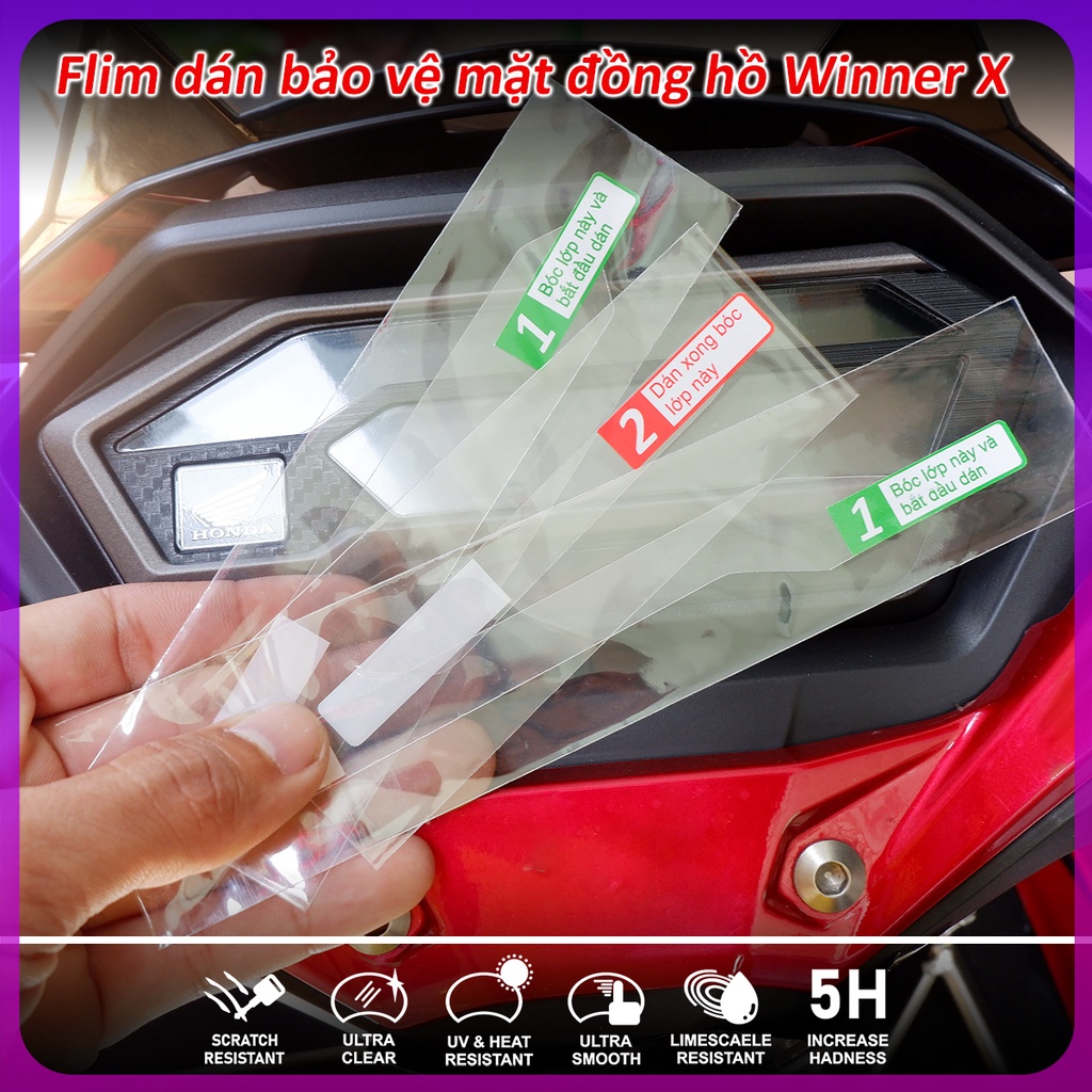 Miếng dán Winner X [Honda RSX] bảo vệ mặt đồng hồ xe honda Winner X