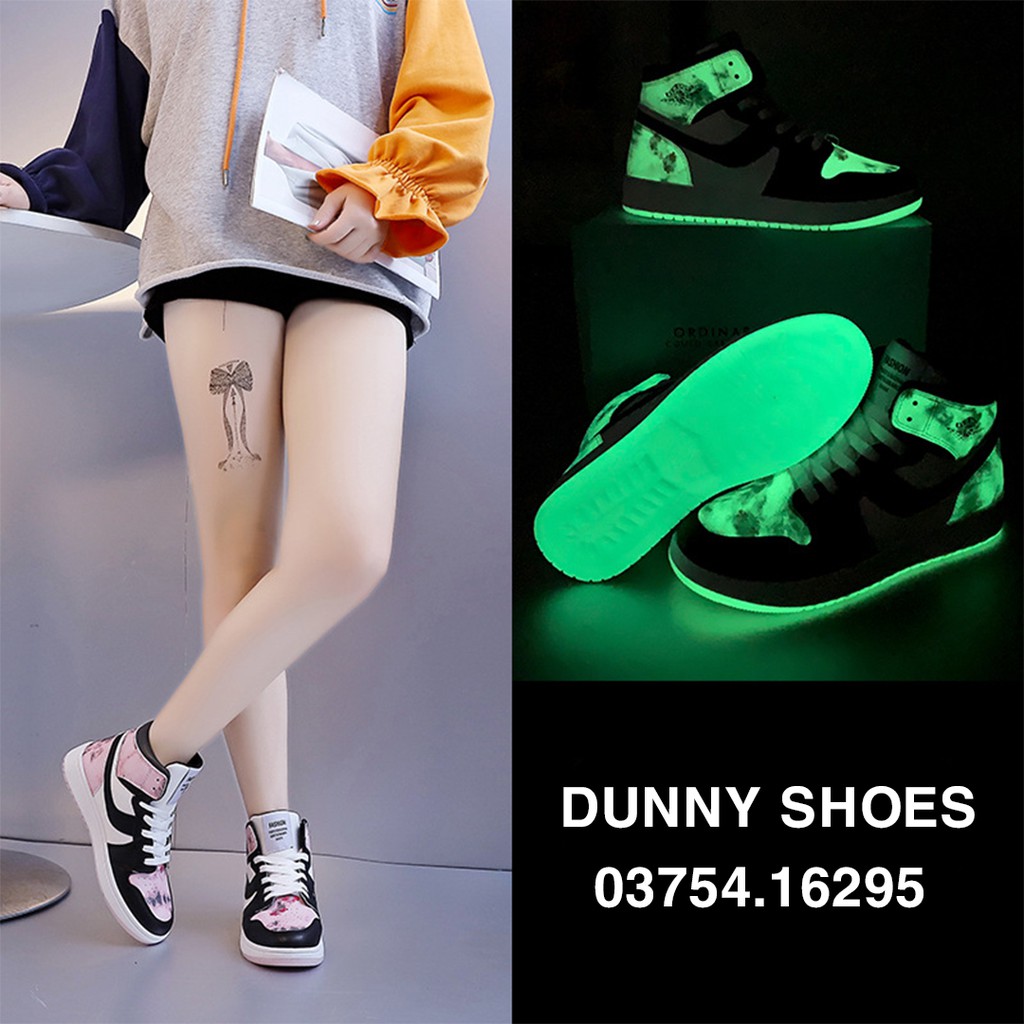 Giày Air Jordan Nữ  Cổ Cao Dạ Quang, Giày Xám, Hồng, Xanh Hot Hit 2023