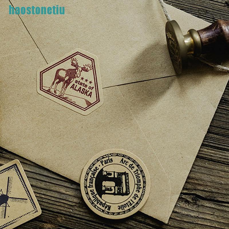 Hộp 46 Miếng Dán Giấy Phong Cách Vintage Dùng Trang Trí Nhật Ký / Quà Tặng DIY