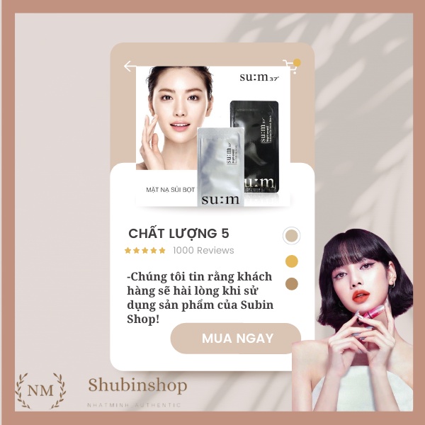 Mặt nạ sum {Chính Hãng} mặt nạ thải độc Sum sủi bọt giúp trắng da giảm mụn thải độc tố