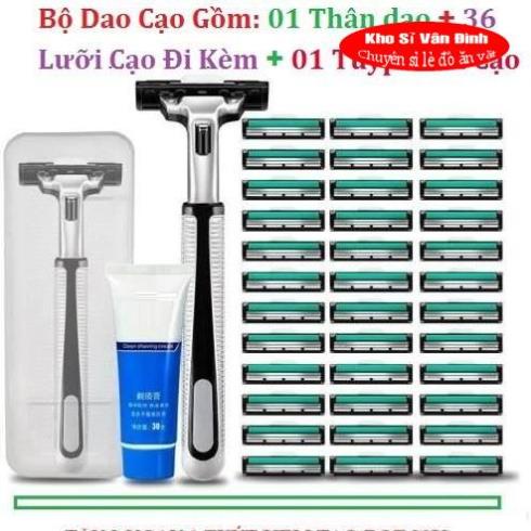 Bộ dao cạo râu 36 lưỡi kép - 1 bộ gồm có bàn cạo + 36 lưỡi kép - TẶNG 1 kem cạo râu đi kèm siêu tiện lợi