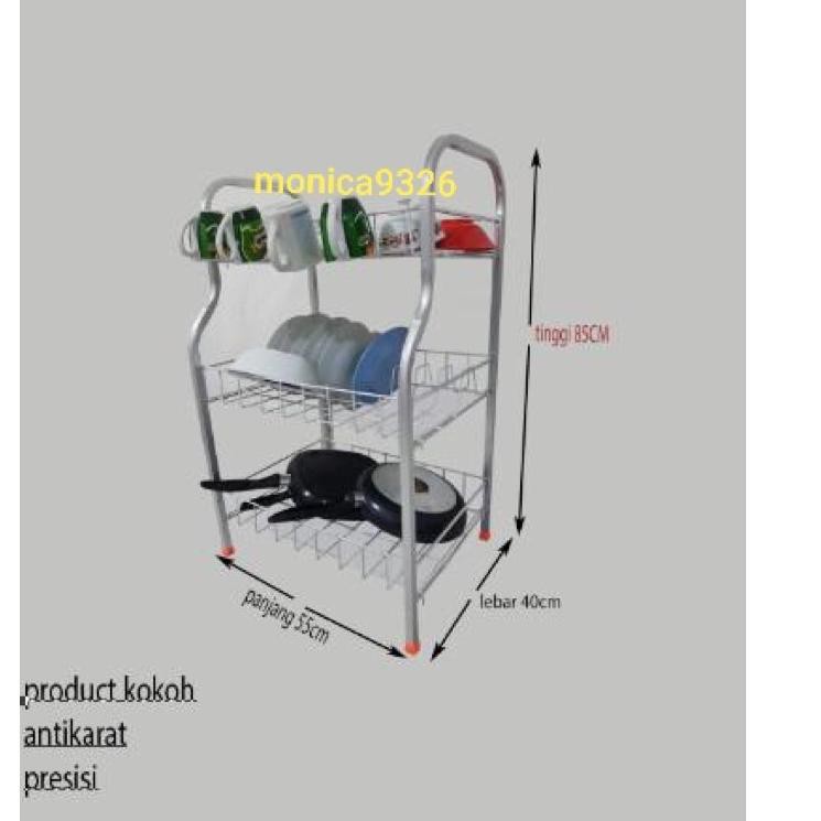 Giá Nhôm 3 Tầng Đựng Đĩa Tiện Dụng Cho Nhà Bếp | BigBuy360 - bigbuy360.vn