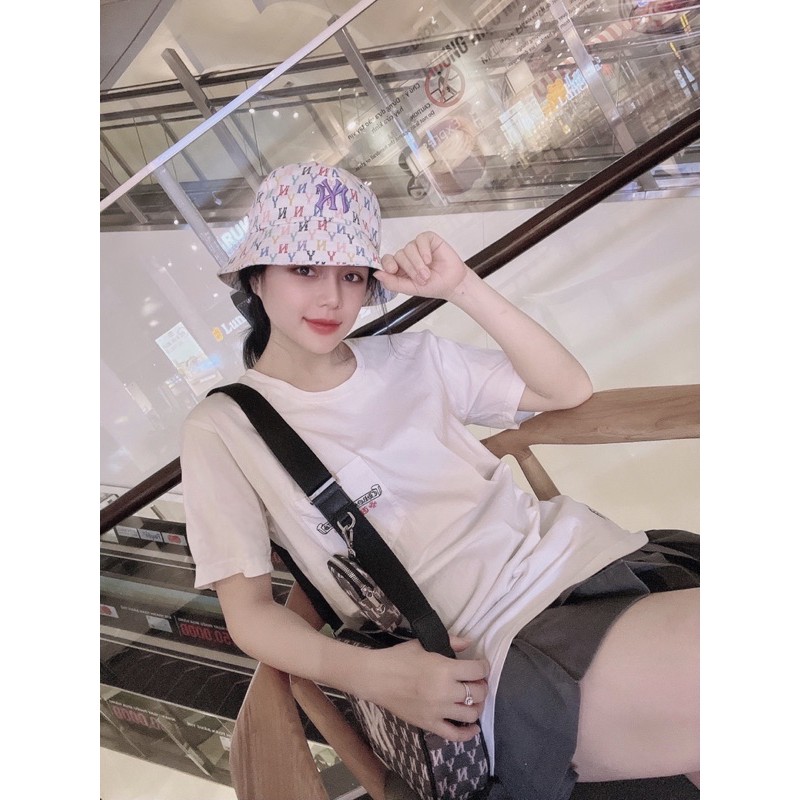 (HÀNG XUẤT XỊN) Mũ bucket trắng N06 MONOGRAM RAINBOW DOME HAT WHITE Made in Viet/nam full tem tag One size, unise