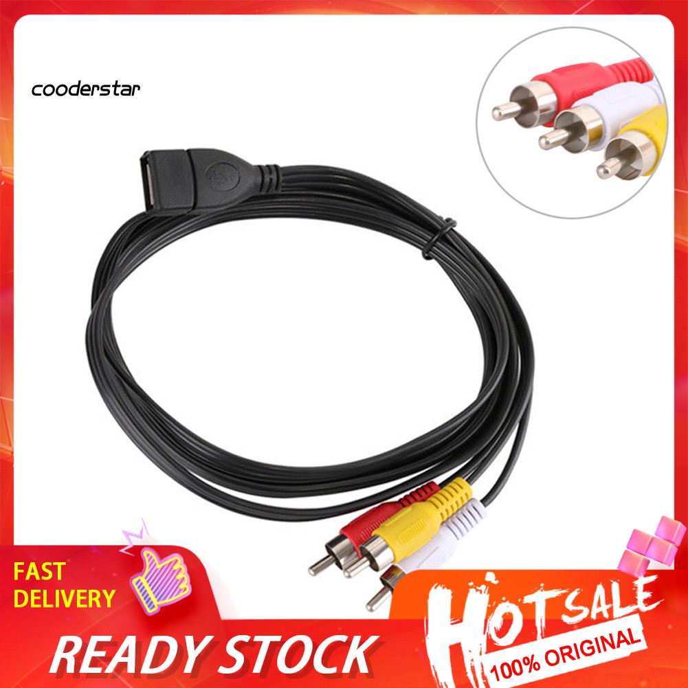 Dây Cáp Chuyển Đổi Usb 2.0 A Female Sang 3 Rca Male Audio Video Av Dành Cho Pc Tv