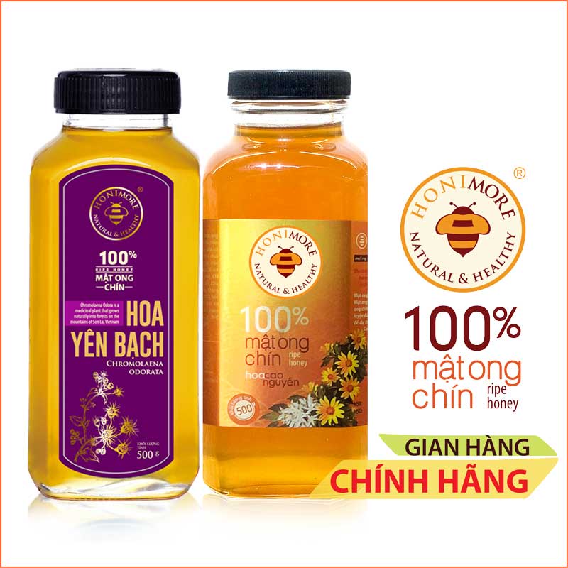 Mật ong nguyên chất - mật ong rừng Honimore hoa Yên Bạch 500g tặng mật ong nguyên chất 500g- tăng cường sức đề kháng