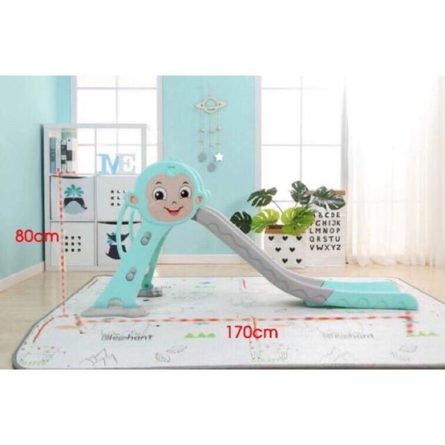 Cầu trượt cho bé loại máng 1.7m, có bóng và rổ.