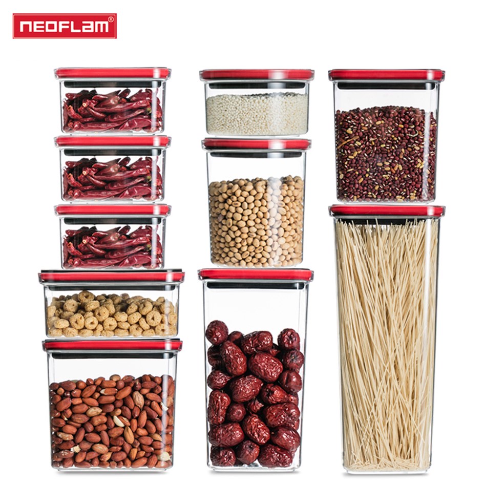 NEOFLAM Bộ Hộp Đựng Thực Phẩm Kín Khí Hàn Quốc Có Nắp Đậy Cho Nhà Bếp Và Sắp Xếp Gọn Gàng Không BPA