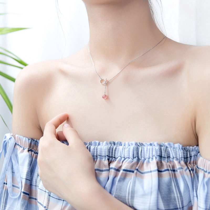 Vòng Cổ Choker Thiết Kế Mặt Mèo Có Hạt Pha Lê Tinh Tế Đành Cho Phụ Nữ