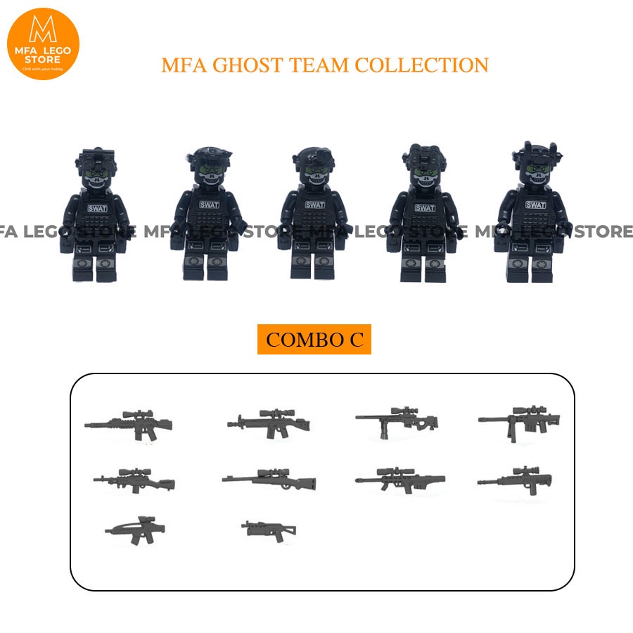 Đồ chơi lego swat , lego quân sự - Combo Ghost team