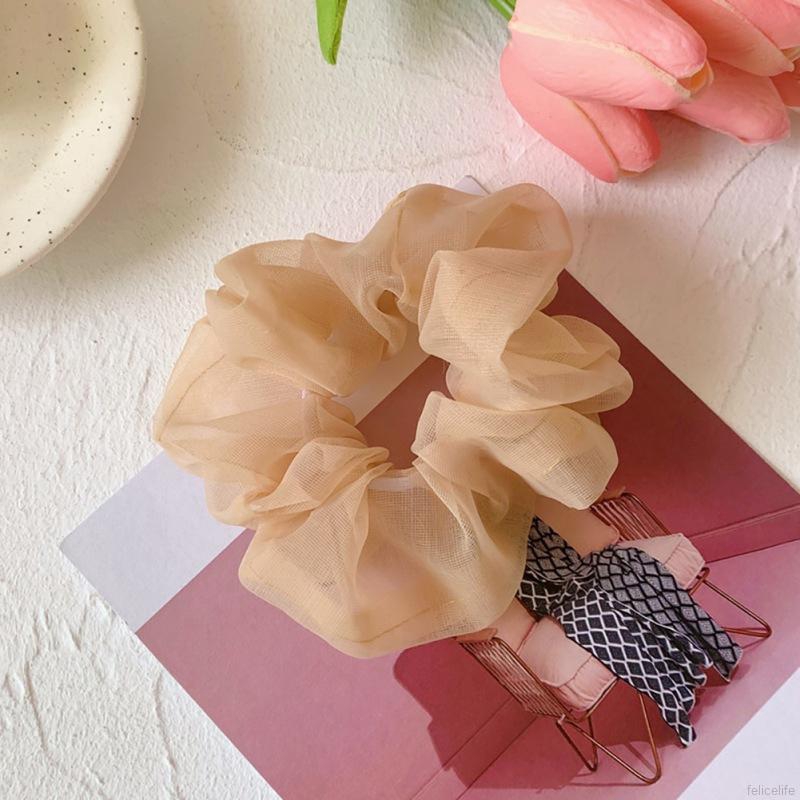 Dây Cột Tóc Hình Tròn Chất Liệu Chiffon