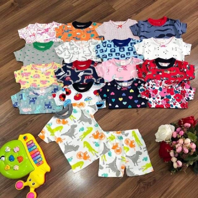 Bộ bozip cộc tay cho bé trai bé gái, bộ thun cộc tay cho bé chất đẹp, bộ cotton cộc tay