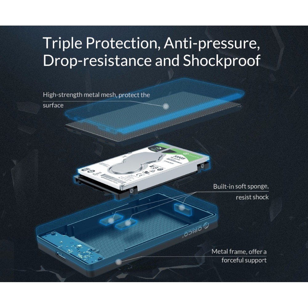 Hộp Đựng Ổ Cứng Ngoài Orico 2.5 Inch Sata Sang Usb 3.1 3.0 Type C 2 4 Tb Cho Samsung Seagate Ssd | BigBuy360 - bigbuy360.vn