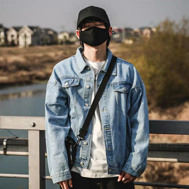 Áo khoác jean nam nữ Unisex Hàn Quốc thời trang Denim kinh điển form rộng loại 1