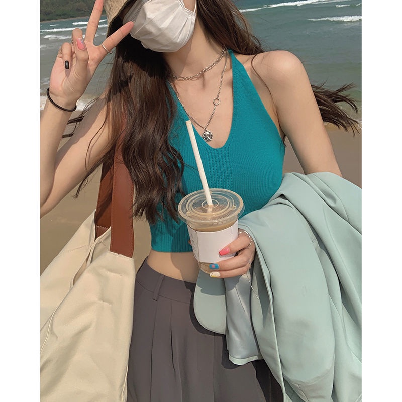 Áo Ống Hai Dây Dáng Ngắn Phong Cách Đường Phố Thời Trang Mùa Hè Cho Nữ