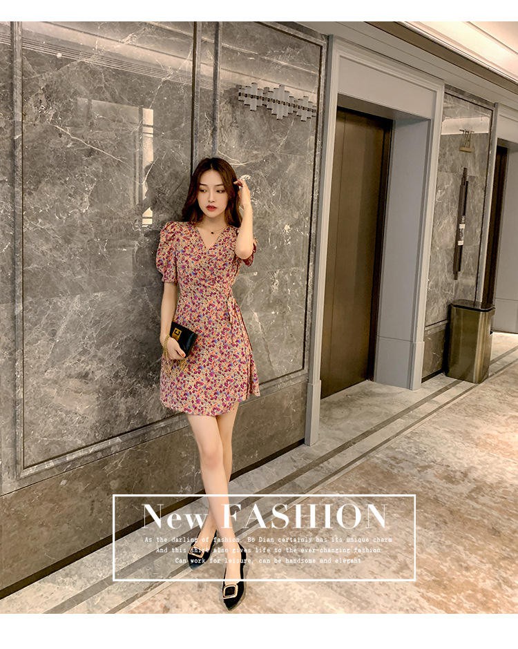 Đầm Chữ A In Hoa Kiểu Cổ Điển Pháp Thời Trang Xuân Hè  Cho Nữ