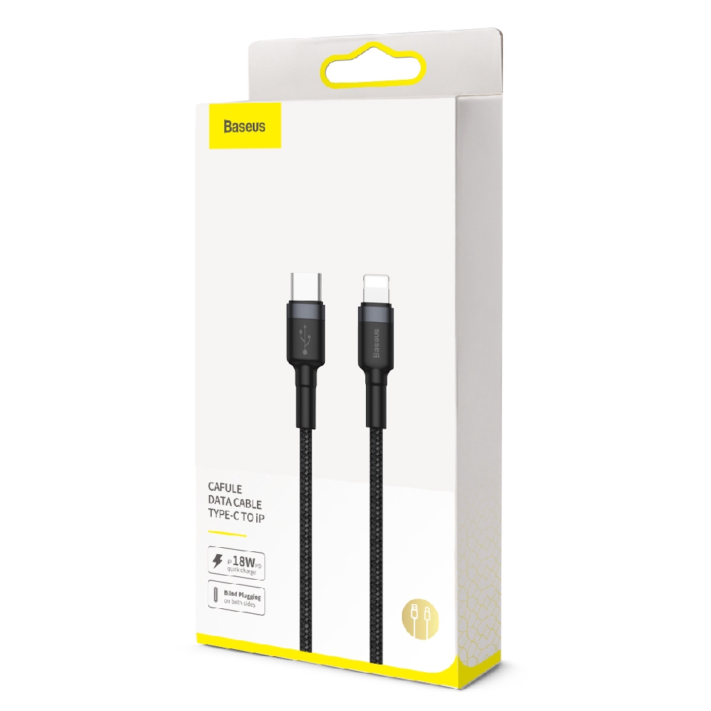 [Mã 2404EL10K giảm 10K đơn 20K] Cáp sạc nhanh 18W dùng cho iPhone, iPhone - Baseus Cafule Data Cable Type-C to iP 1m