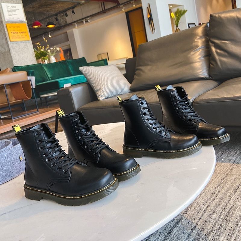 Boot nữ, bốt da nữ ulzzang đế bằng buộc dây chất da lì mềm trẻ trung cá tính