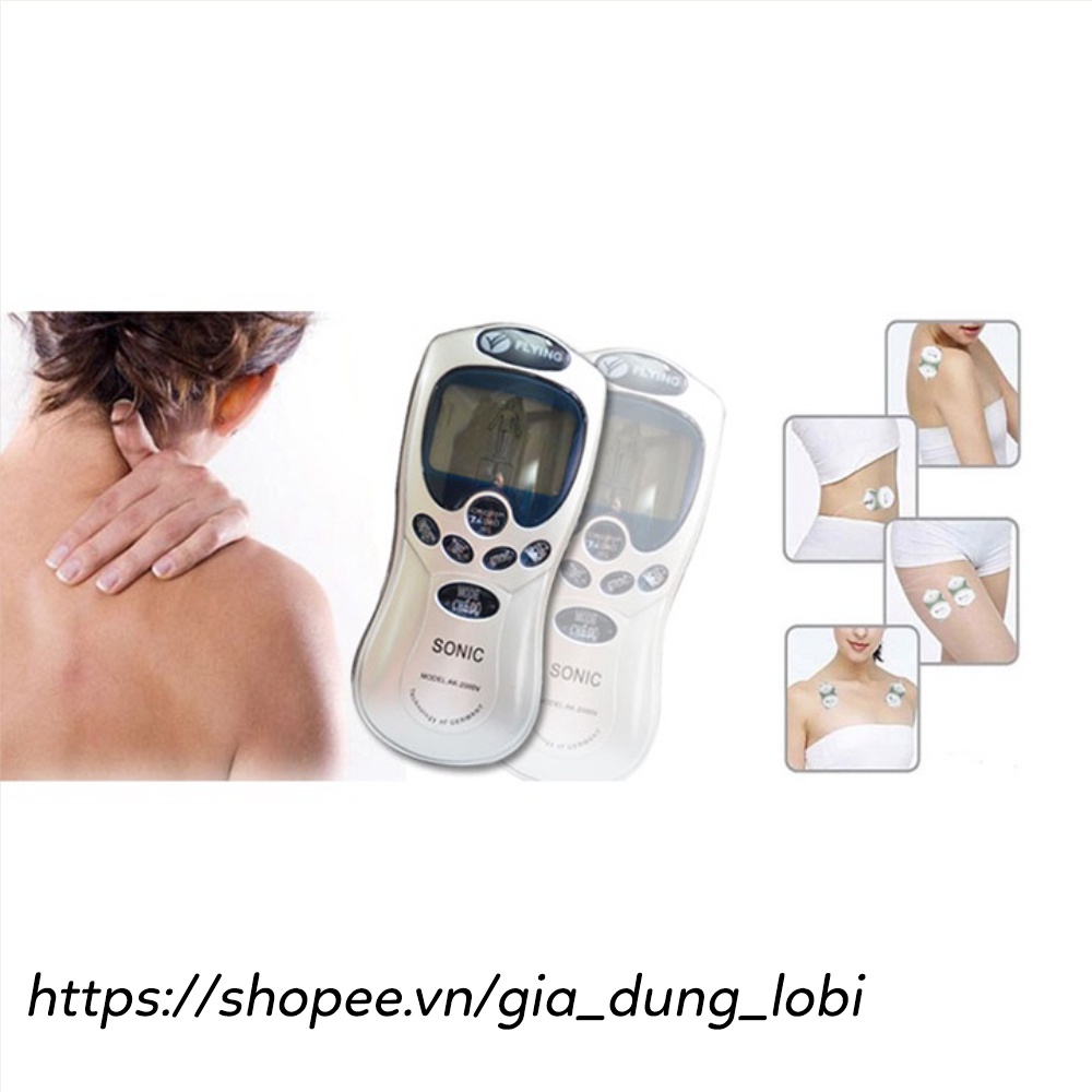 Máy massage xung điện Digital Therapy Machine SYK-208 kèm 4 miếng dán vật lý trị liệu mát xa châm cứu bấm huyệt cầm tay