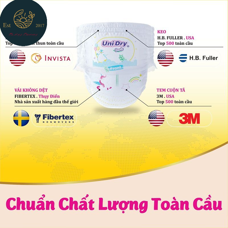 (TẶNG 1 MÓC KHOÁ)Tã quần Unidry M60 L54 XL48 XXL44