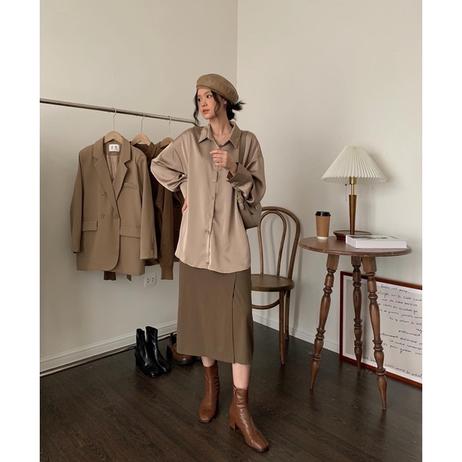 SƠ MI LỤA BÒNG KÈM DÂY 282