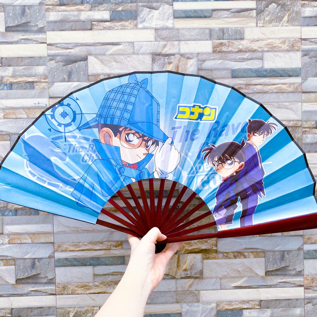 Quạt xếp cầm tay nan 31 in hình THÁM TỬ LỪNG DANH CONAN Detective Conan anime chibi xinh xắn