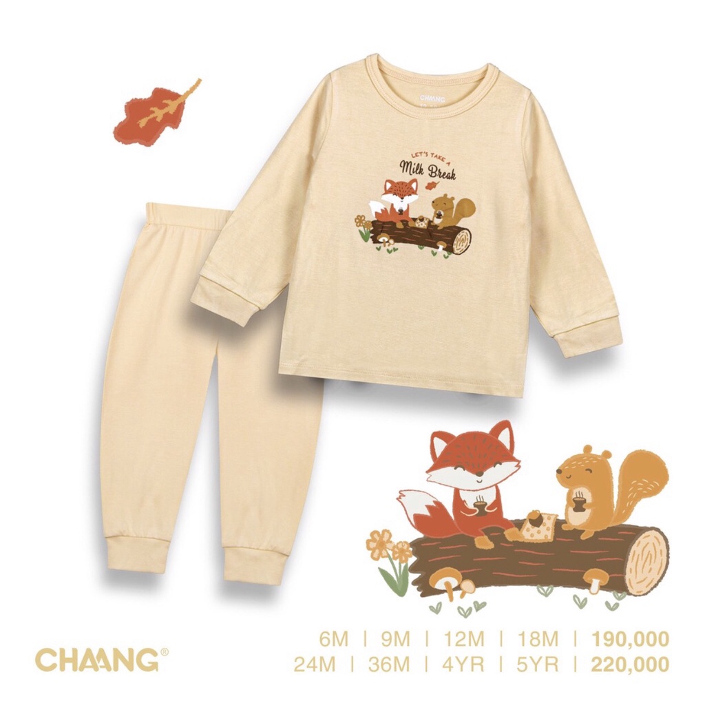 CHAANG 2022- Bộ cài vai dài tay thu đông cho bé trai bé gái Chaang Park AW2022D10