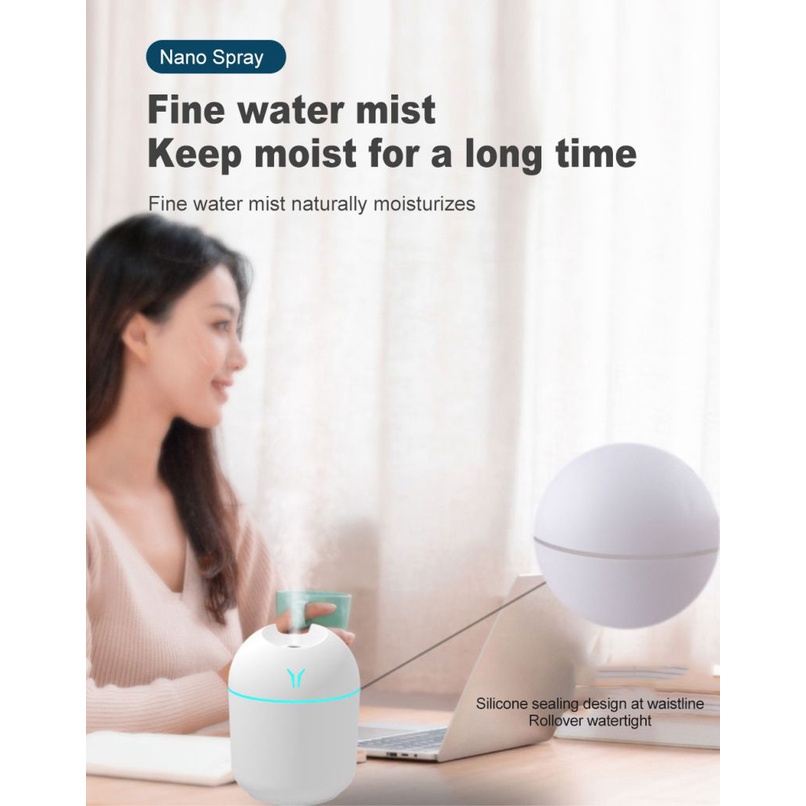 Máy Xông Tinh Dầu Nano, Xịt Khoáng Cấp Ẩm USB Colorfil Humidifier Mini