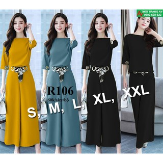 Rập giấy đồ bộ áo tay lỡ & quần ống rộng mã số R106