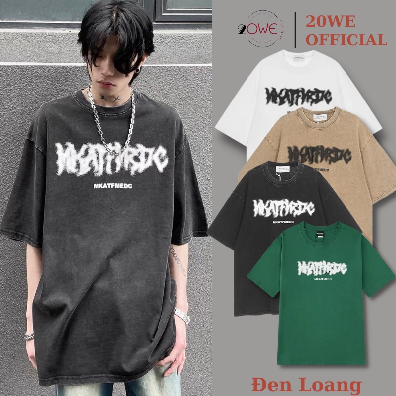 Áo thun MEDC nâu đen loang bassic local brand, Áo phông tay lỡ tshirt cổ tròn UNISEX nam nữ Cotton oversize form rộng