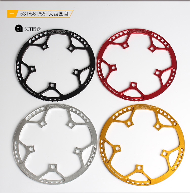 Đĩa xích Litepro hợp kim nhôm BCD130 45T / 47T / 53T / 56T / 58T 170mm dùng cho xe đạp