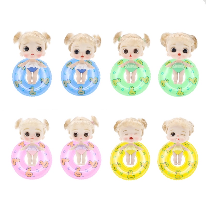 Búp bê sơ sinh mini dễ thương kèm phao 11cm ob11 có 5 khớp đồ chơi quà tặng sinh nhật cho bé gái trang trí nhà cửa