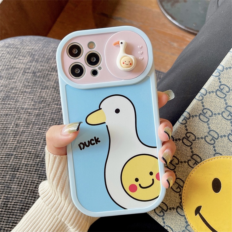 Ốp Điện Thoại Silicon Dẻo Họa Tiết Chú Vịt Dễ Thương Chống Sốc Cho iPhone 12 11 XS MAX XR 13 Pro MAX