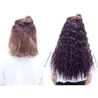 Tóc giả nửa đầu ❤FREESHIP❤ dải 6 phím xù mì