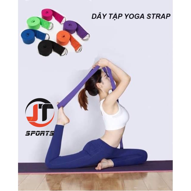 Dây Tập Yoga Cotton Loại Tốt Giá Rẻ 1m8 x3,8cm - Mềm Mại Thoải Mái Không Bị Cấn Tay