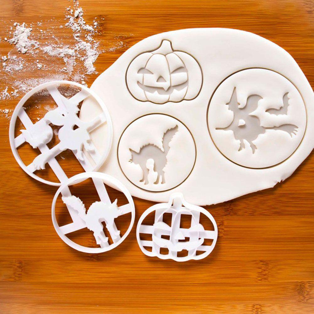 Set 3 Khuôn Nhấn In Nổi Trang Trí Bánh Quy Chủ Đề Halloween