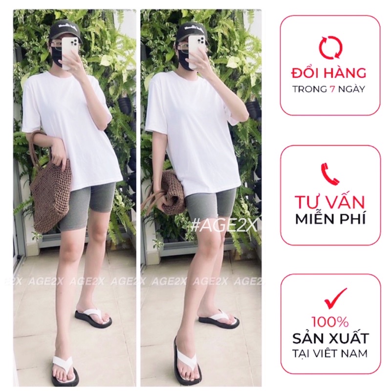 Quần legging lửng Biker short AGE2X  chính hãng hơn 10 màu, vải dầy, cao cấp co giãn tốt dáng ôm | BigBuy360 - bigbuy360.vn