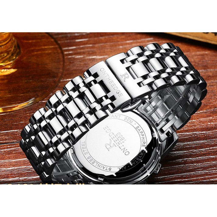 Đồng hồ nam dây thép đặc 6 kim cao cấp Ontheedge (fullbox, Blue) | BigBuy360 - bigbuy360.vn