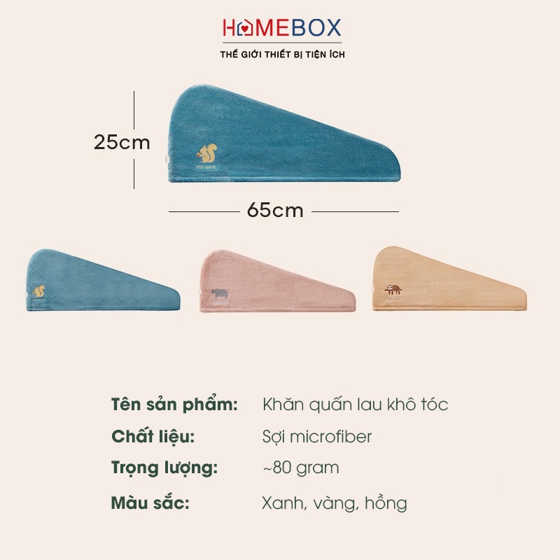 Khăn quấn tóc nhanh khô chất liệu vải cotton 2 lớp mềm mại thấm hút tốt, Khăn cuốn tóc ủ tóc lau khô siêu tốc có nút cài