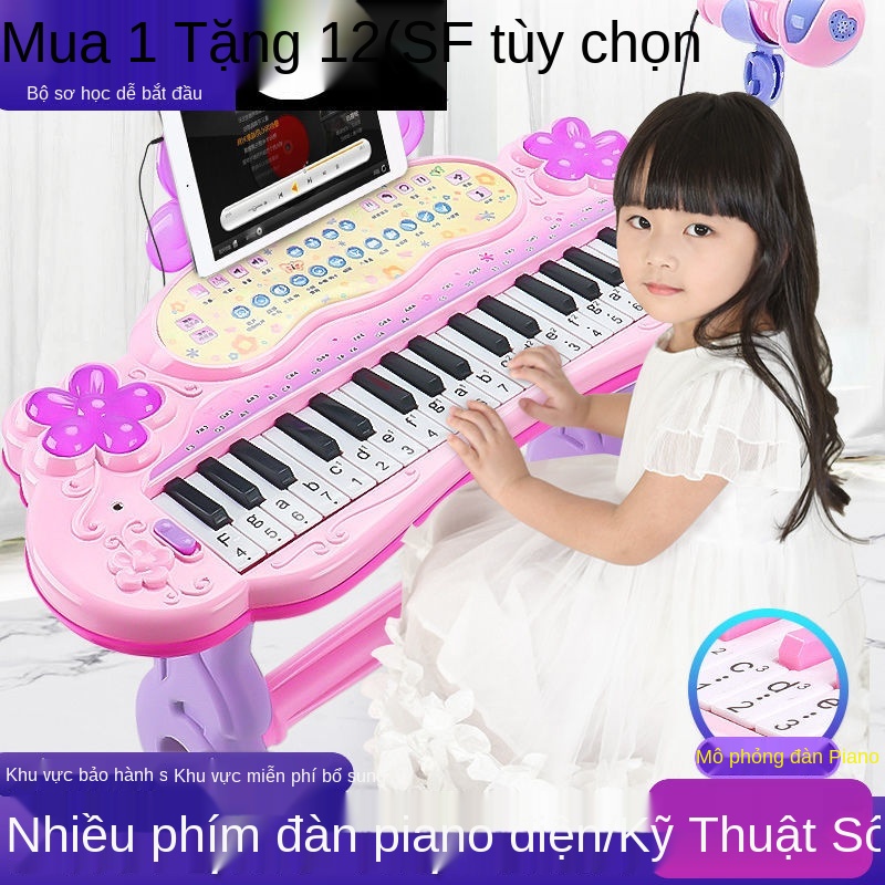 ✶Đàn organ điện tử trẻ em sạc 37 phím dành cho người lớn mới bắt đầu học cô bé giới thiệu đồ chơi piano âm nhạc 1-8 tuổi