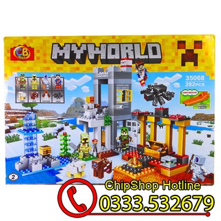 Bộ Lego xếp hình My World MineCraft Bảo Vệ Nông Trại LB-35068.Có 282 chi tiết. Lego Lắp Ráp Cho Bé