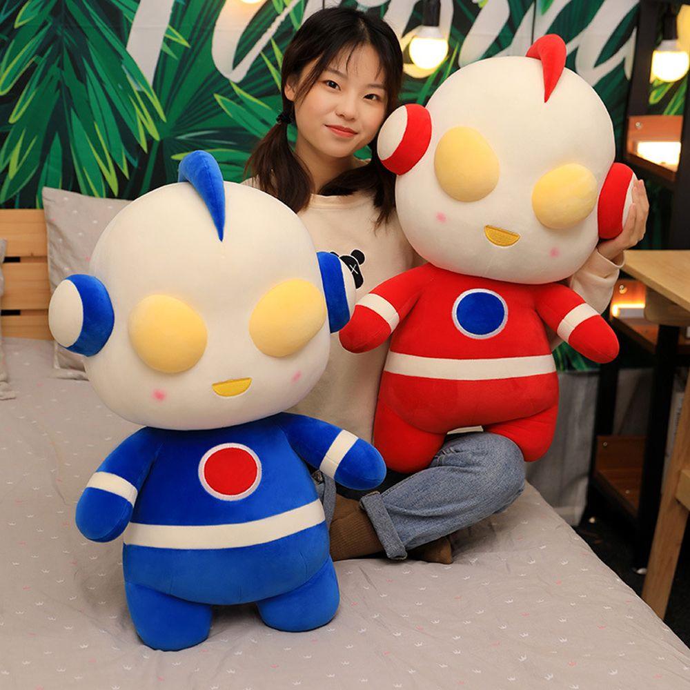 Gối Nhồi Bông Hình Ultraman Màu Đỏ / Xanh Dương Mềm Mại Dùng Làm Quà Tặng Sinh Nhật Cho Bé