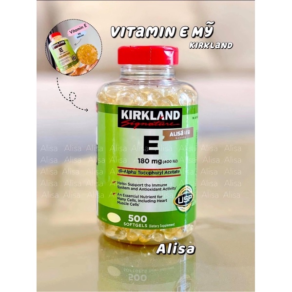 Viên uống Vitamin E 400 IU Kirkland Mỹ 500 viên - ALISA